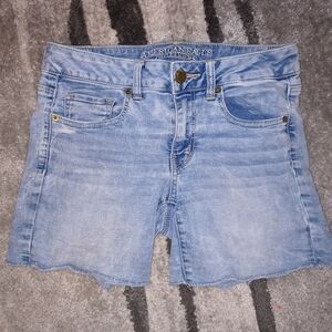 American Eagle Outfitters Women's Faded Blue Jean Shorts